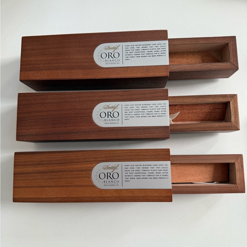 Davidoff Empty Oro Blanco Wooden Cigar Boxes